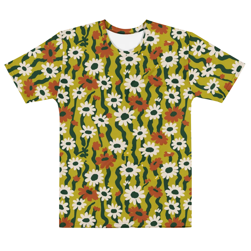 Wildflower Current on Men's Cotton Crew Neck T-Shirt — Front