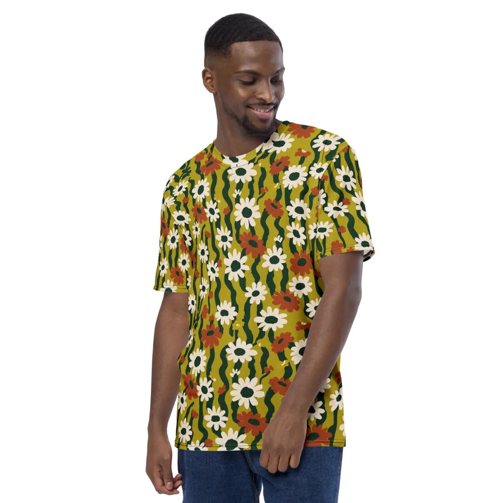 Wildflower Current on Men's Crew Neck T-Shirt — Left