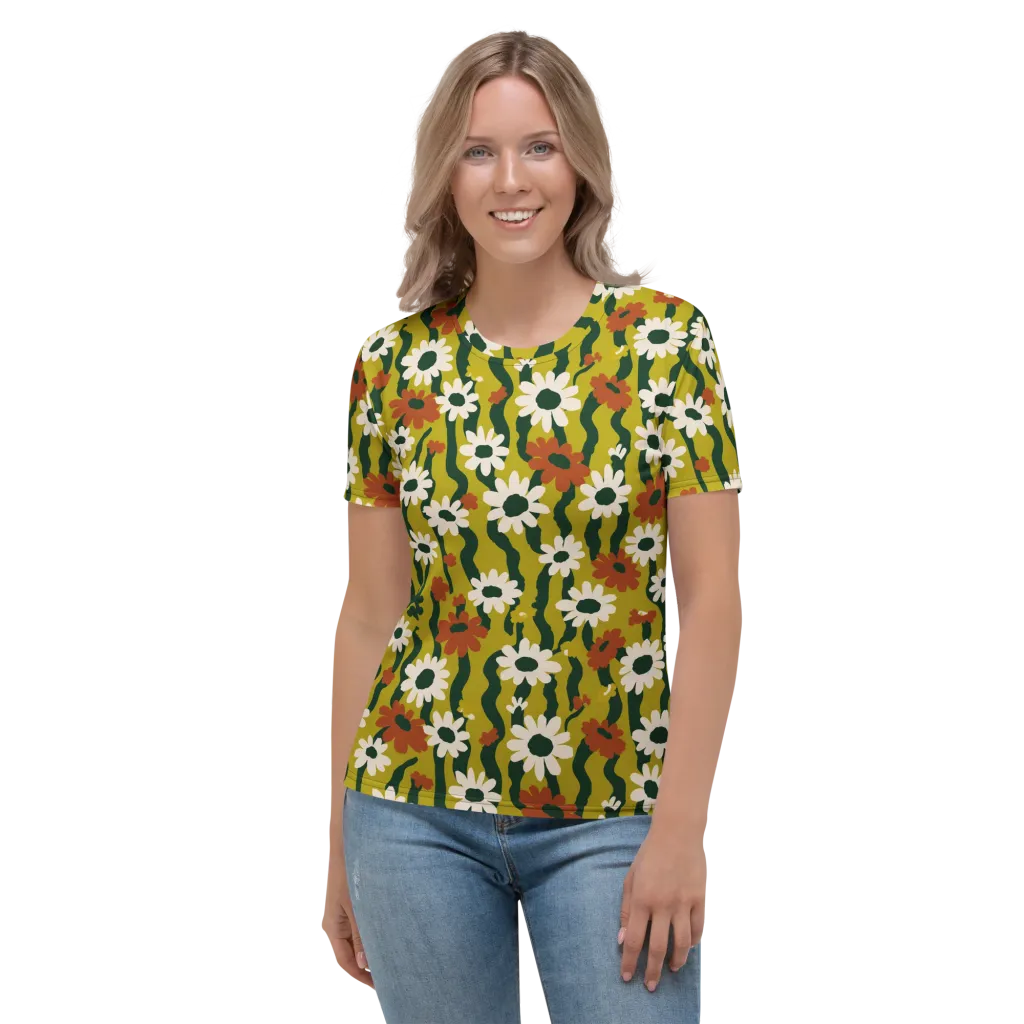Wildflower Current on Women's Crew Neck T-Shirt — Front