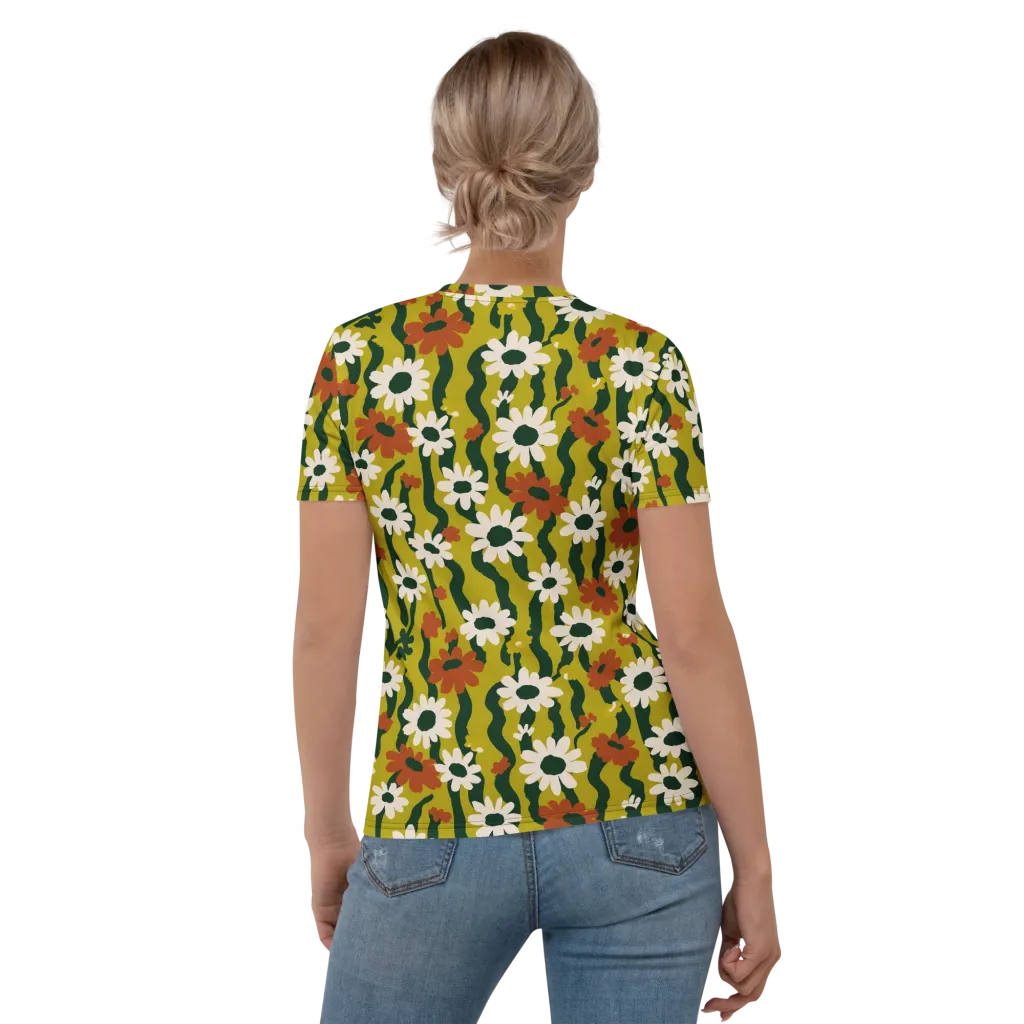 Wildflower Current on Women's Crew Neck T-Shirt — Back