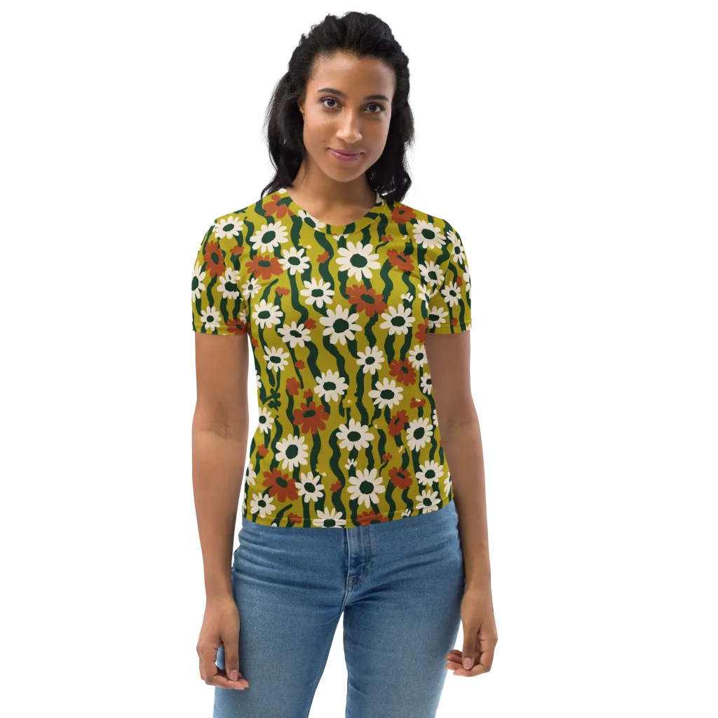 Wildflower Current on Women's Crew Neck T-Shirt — Front