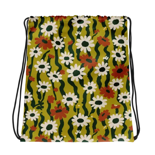 Wildflower Current on a Drawstring Bag
