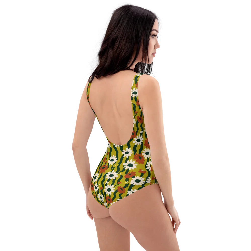 Wildflower Current on One-Piece Swimsuit — Right Back