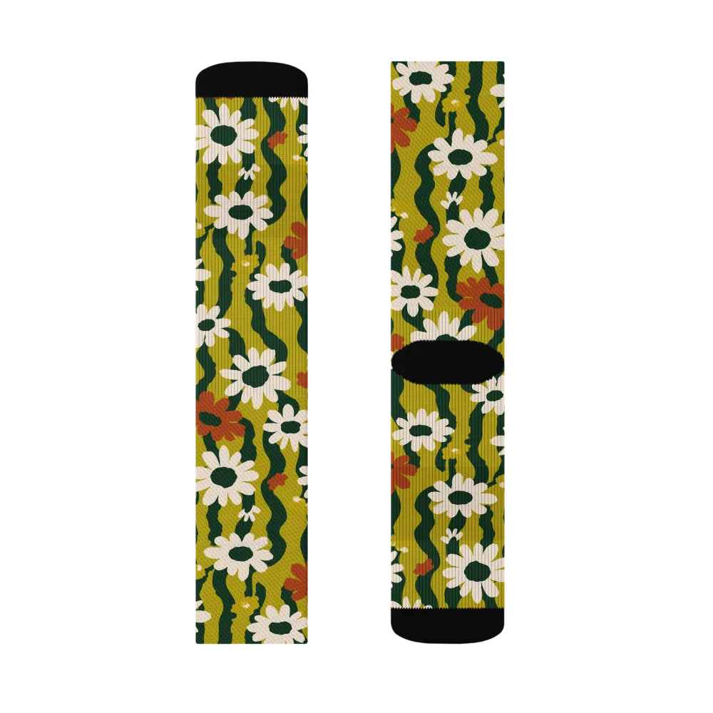 Wildflower Current on Socks — Left Sock