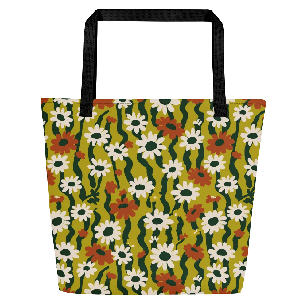 Wildflower Current on Large Tote Bag W/ Pocket — Front