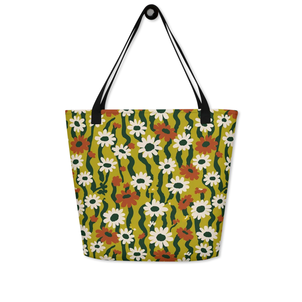 Wildflower Current on Large Tote Bag W/ Pocket — Front