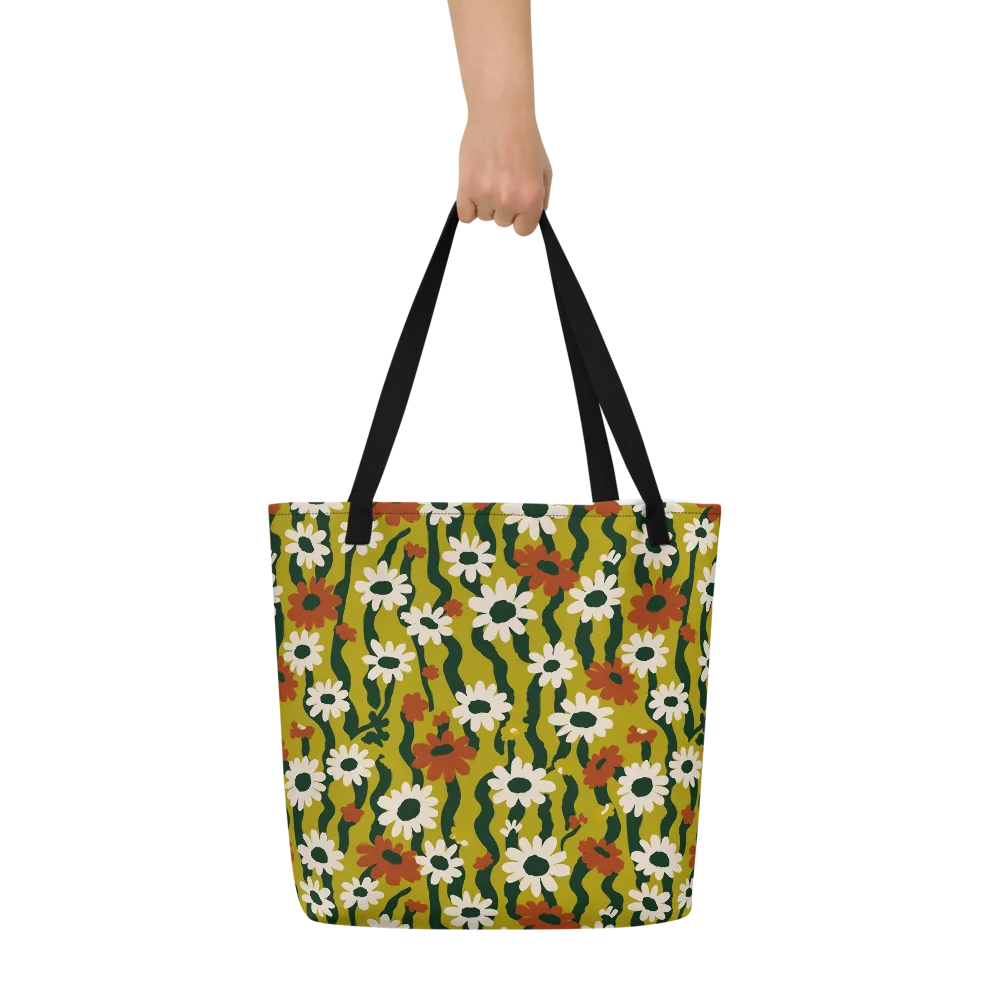 Wildflower Current on Large Tote Bag W/ Pocket — Front