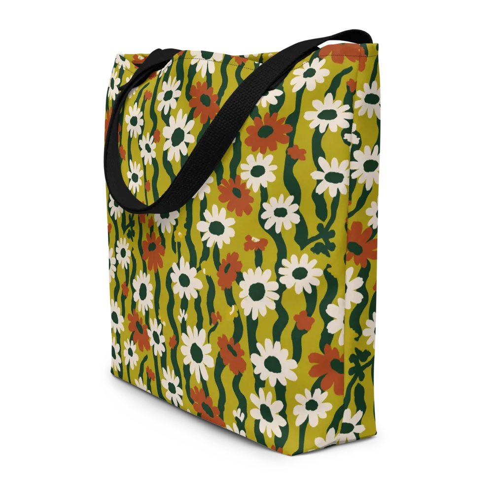 Wildflower Current on Large Tote Bag W/ Pocket — Front