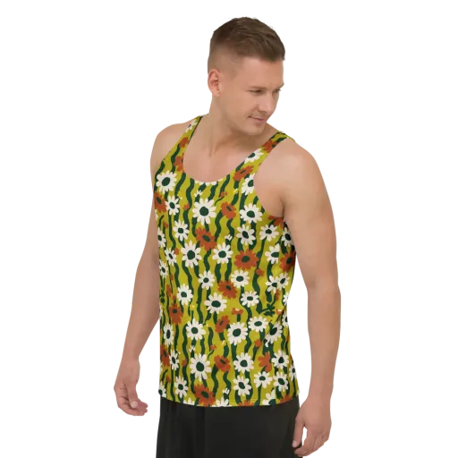 Wildflower Current on a Men's Tank Top