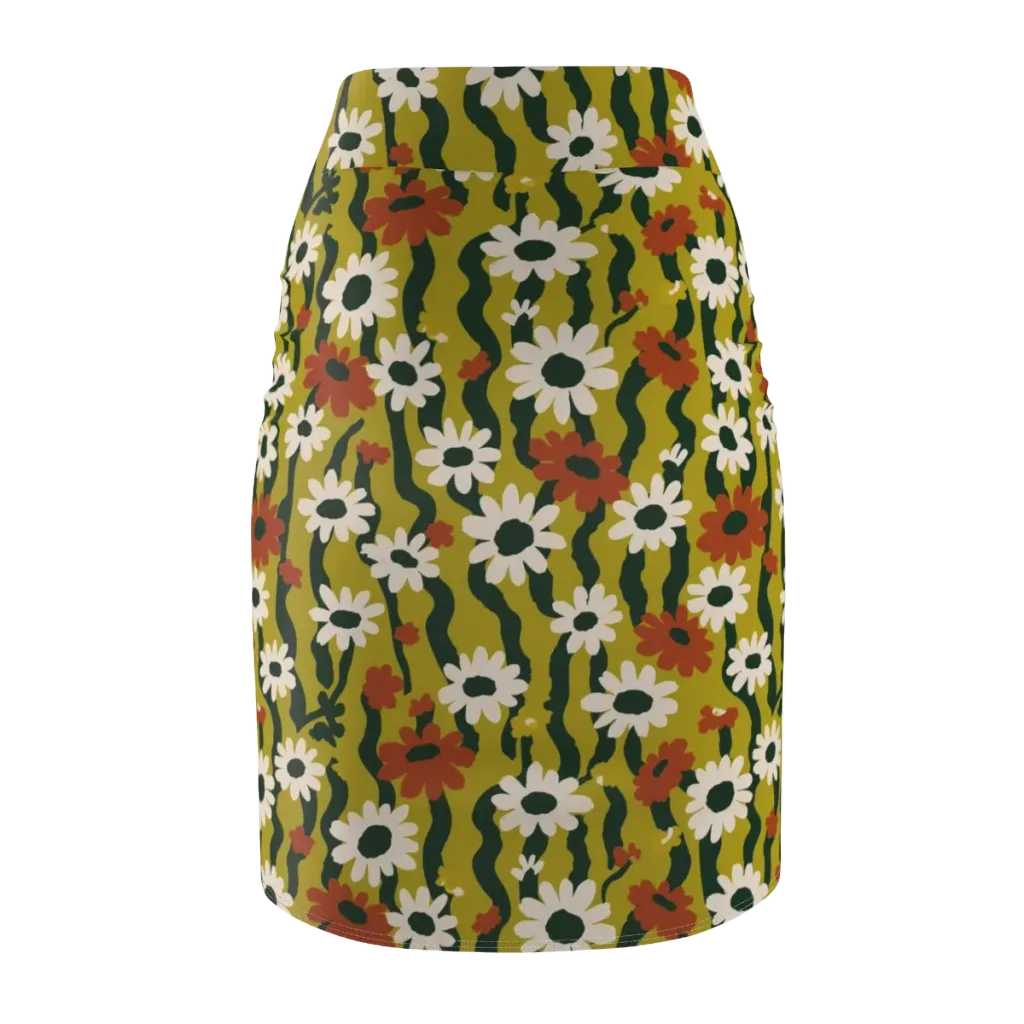 Wildflower Current on Pencil Skirt — Back