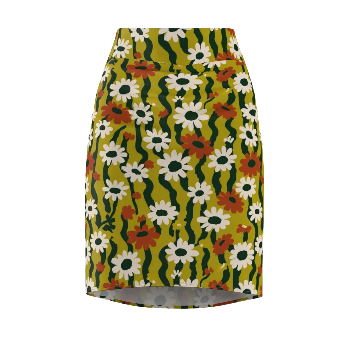 Wildflower Current on Pencil Skirt — Front