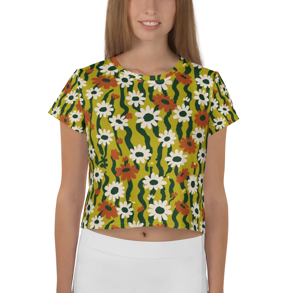 Wildflower Current on Crop Tee — Front