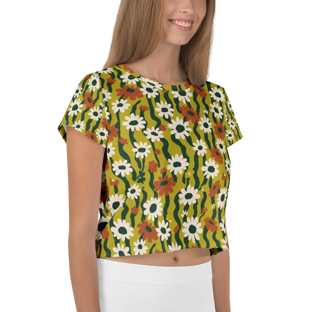 Wildflower Current on Crop Tee — Right