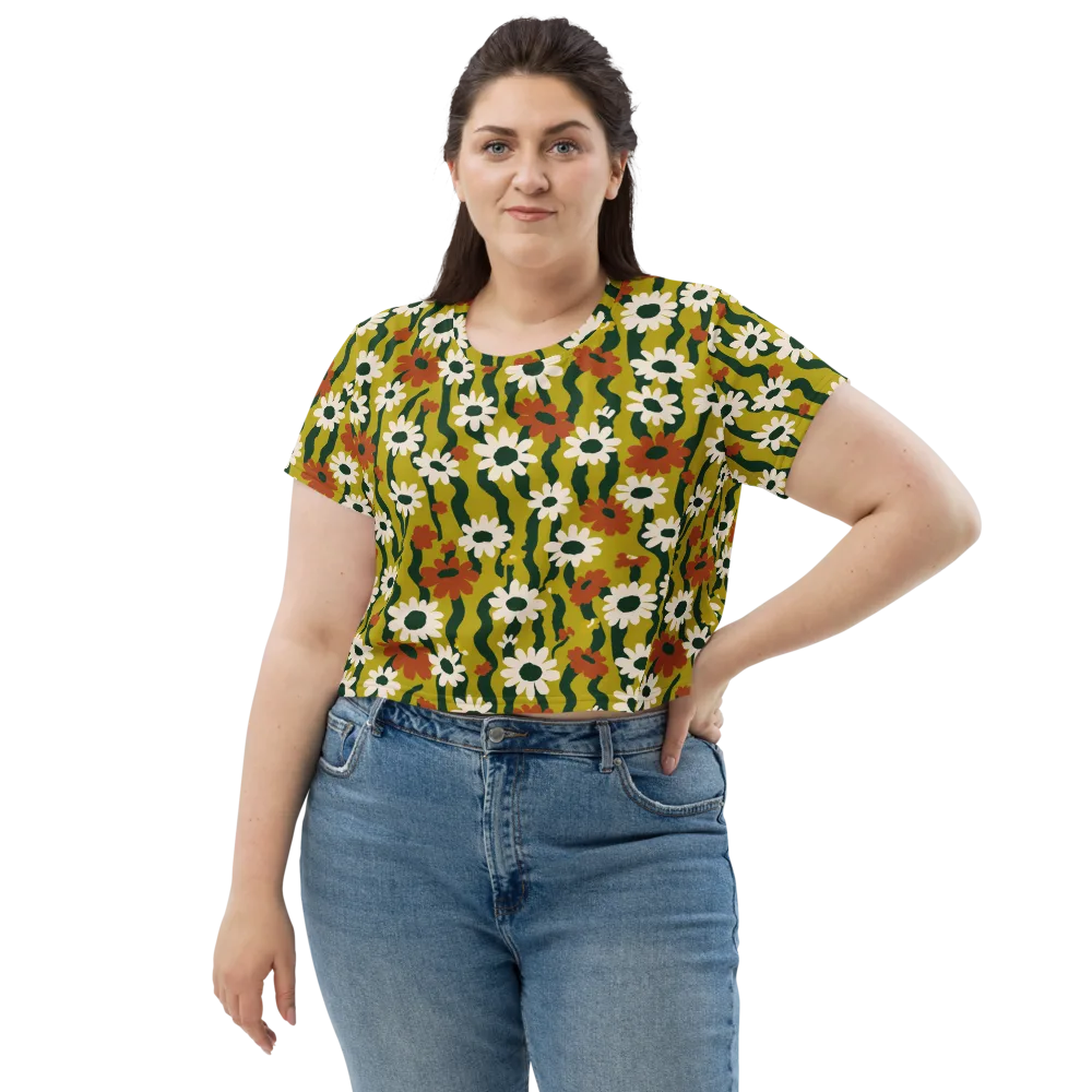 Wildflower Current on Crop Tee — Front