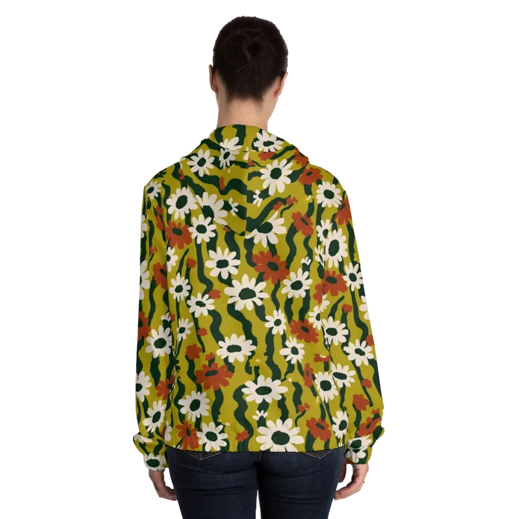 Wildflower Current on Women's Full-Zip Hoodie — Back On Person