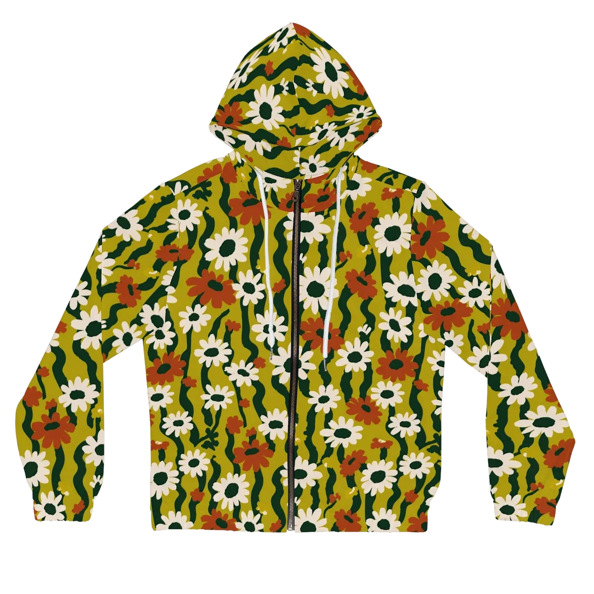 Wildflower Current on Women's Full-Zip Hoodie — Front