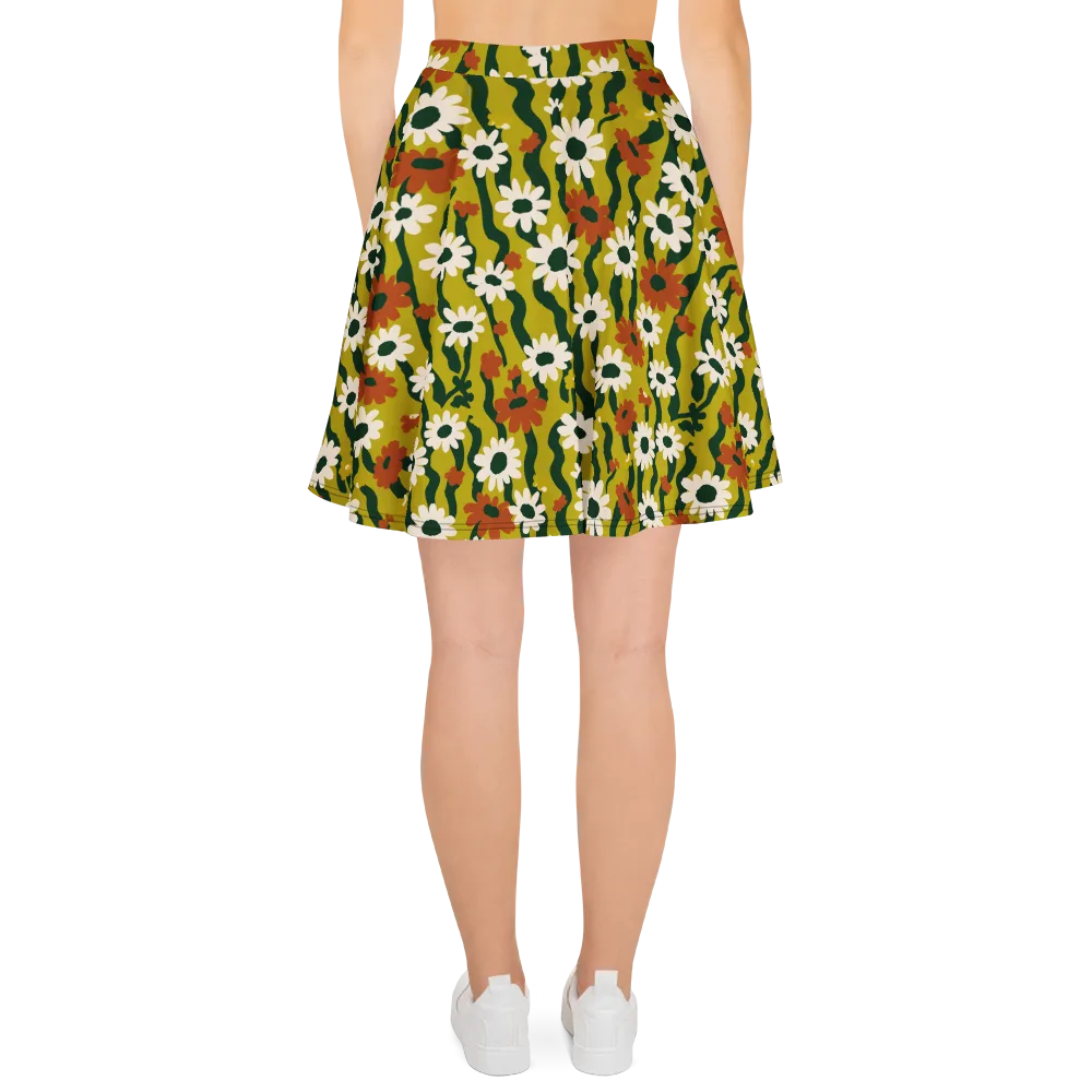 Wildflower Current on Skater Skirt — Back
