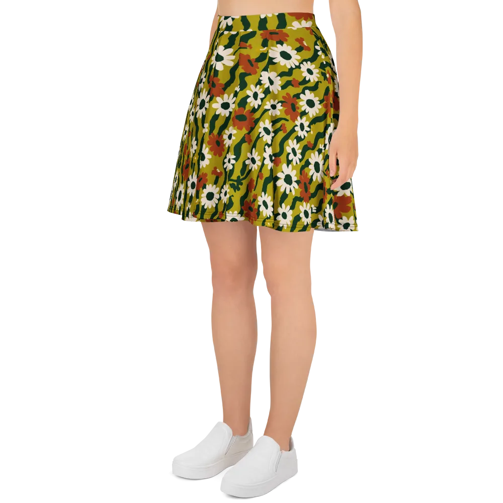 Wildflower Current on Skater Skirt — Left