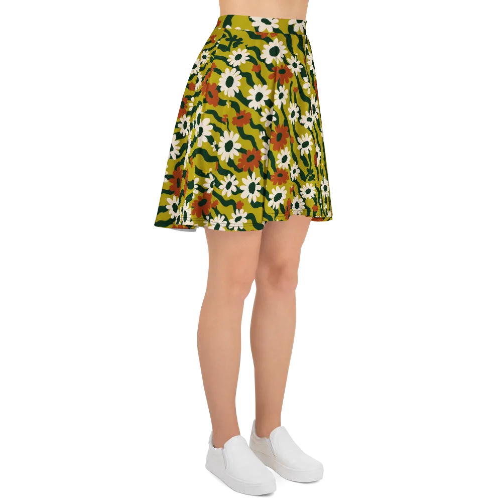 Wildflower Current on Skater Skirt — Right