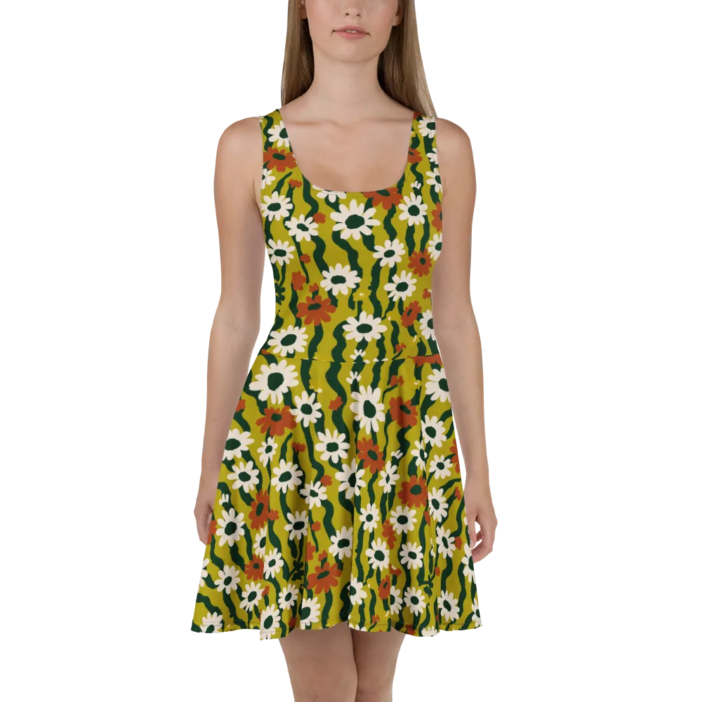 Wildflower Current on Skater Dress — Front