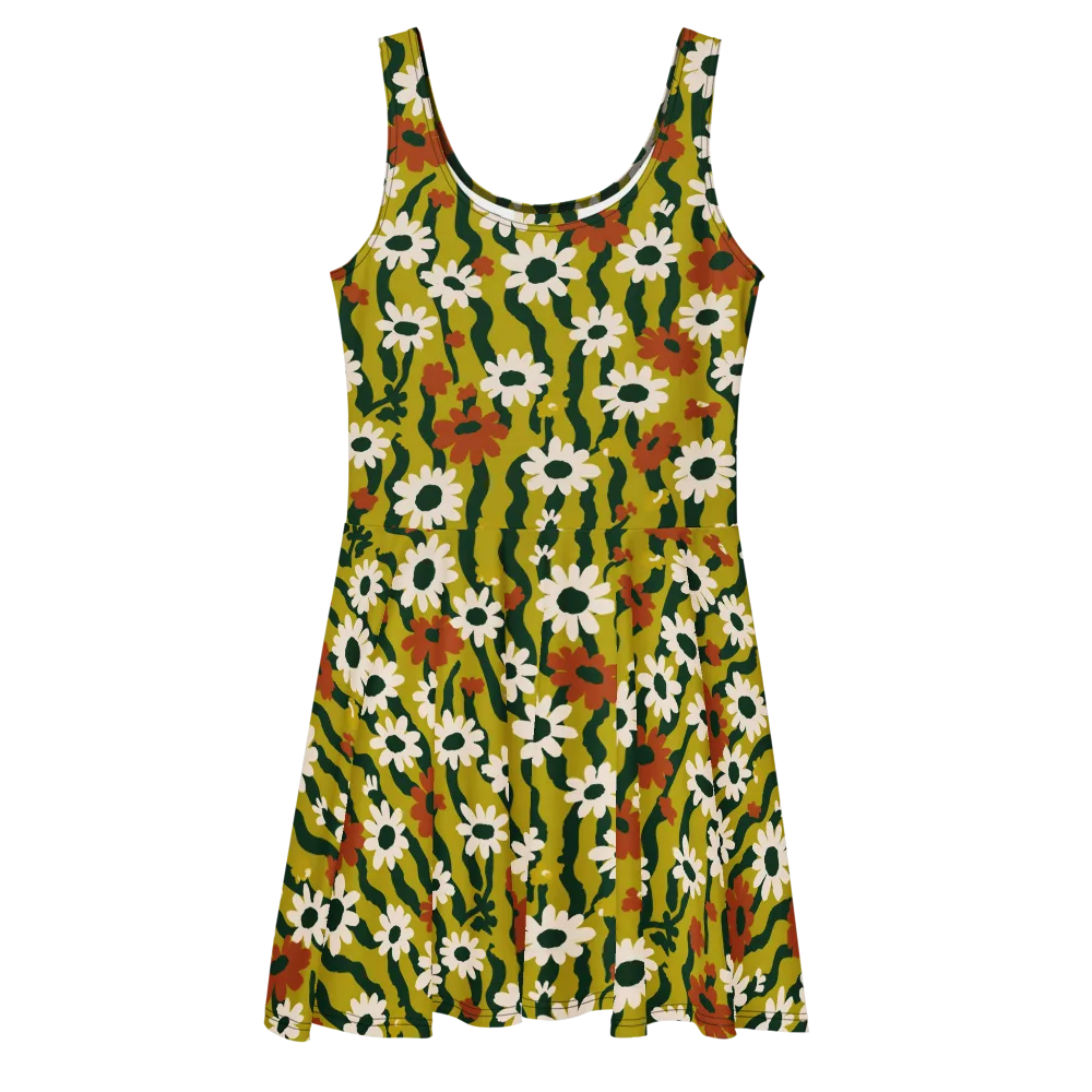 Wildflower Current on Skater Dress — Front
