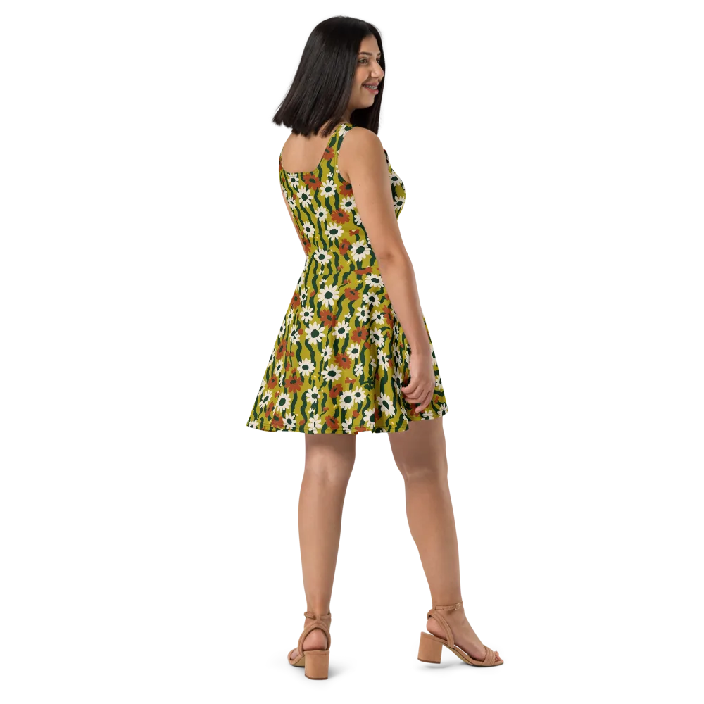 Wildflower Current on Skater Dress — Right