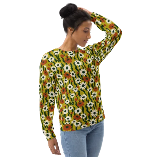 Wildflower Current on a Sweatshirt