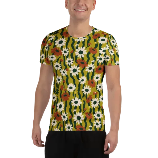 Wildflower Current on a Men's Athletic T-Shirt