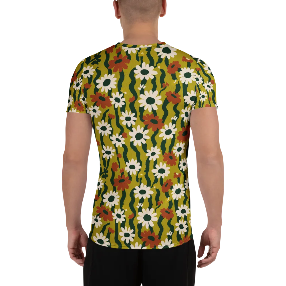 Wildflower Current on Men's Athletic T-Shirt — Back