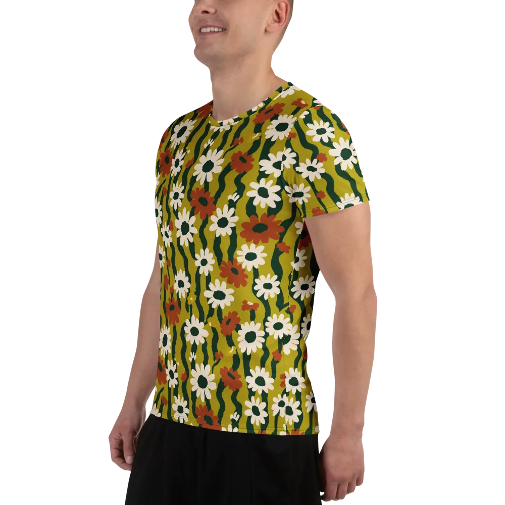 Wildflower Current on Men's Athletic T-Shirt — Left