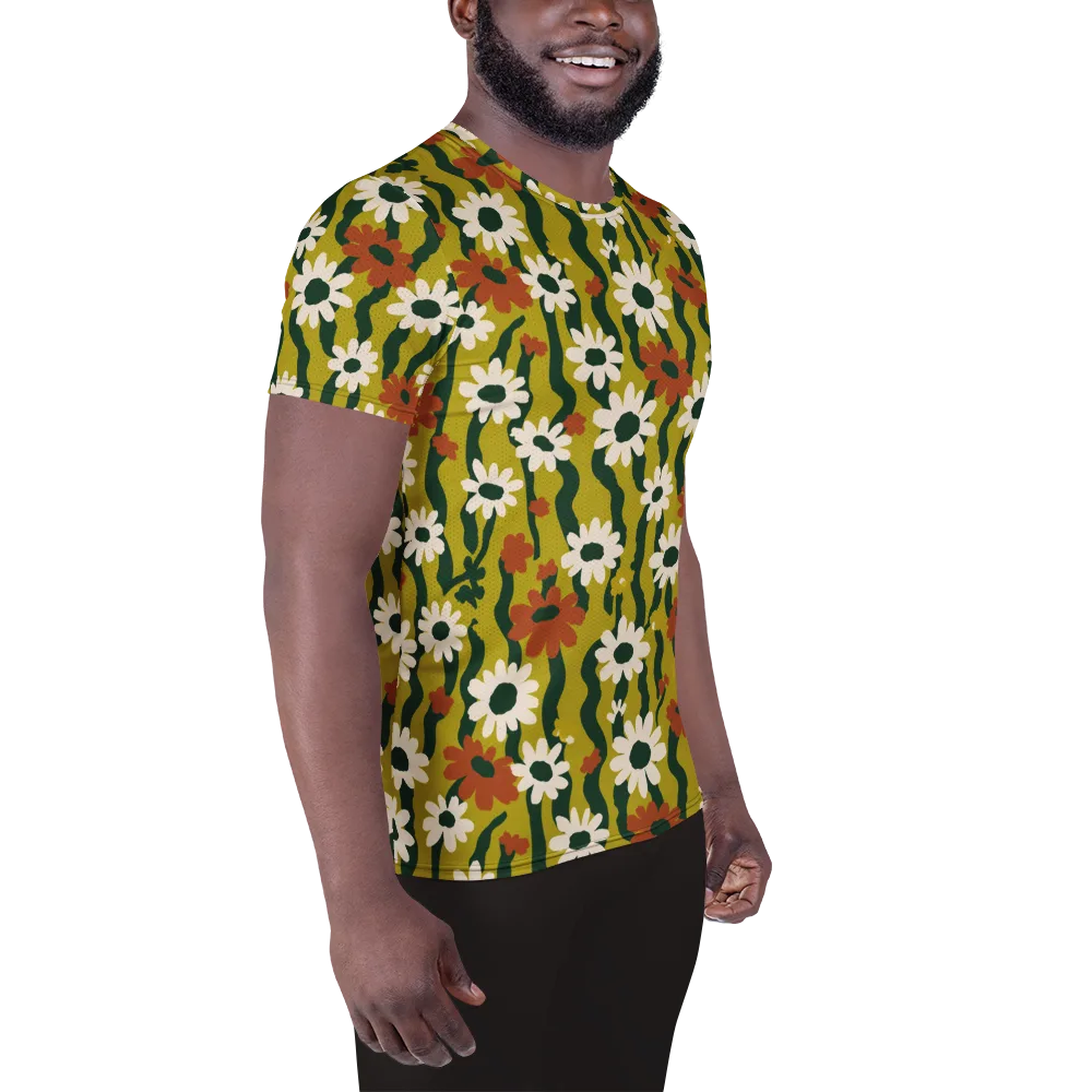 Wildflower Current on Men's Athletic T-Shirt — Right