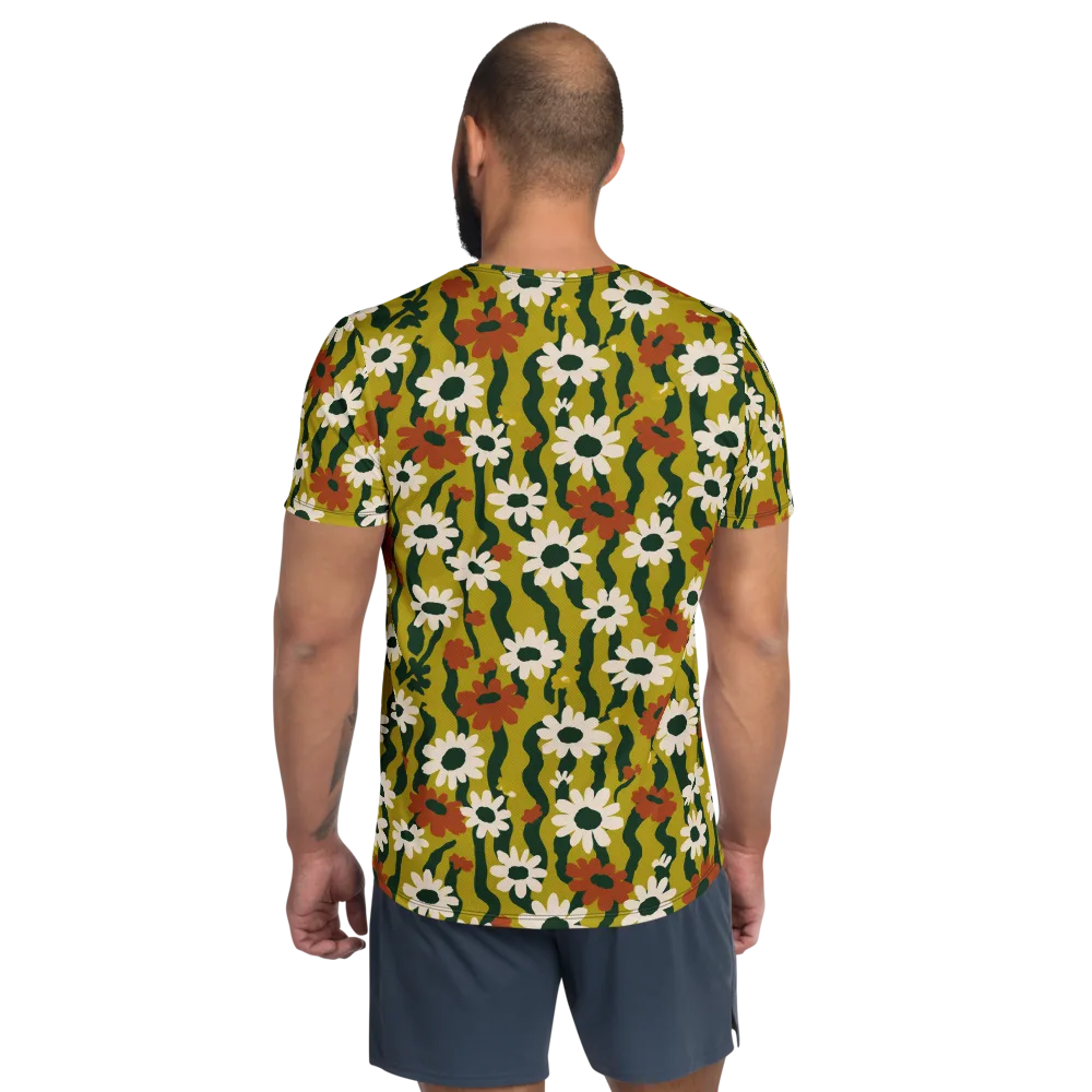 Wildflower Current on Men's Athletic T-Shirt — Back