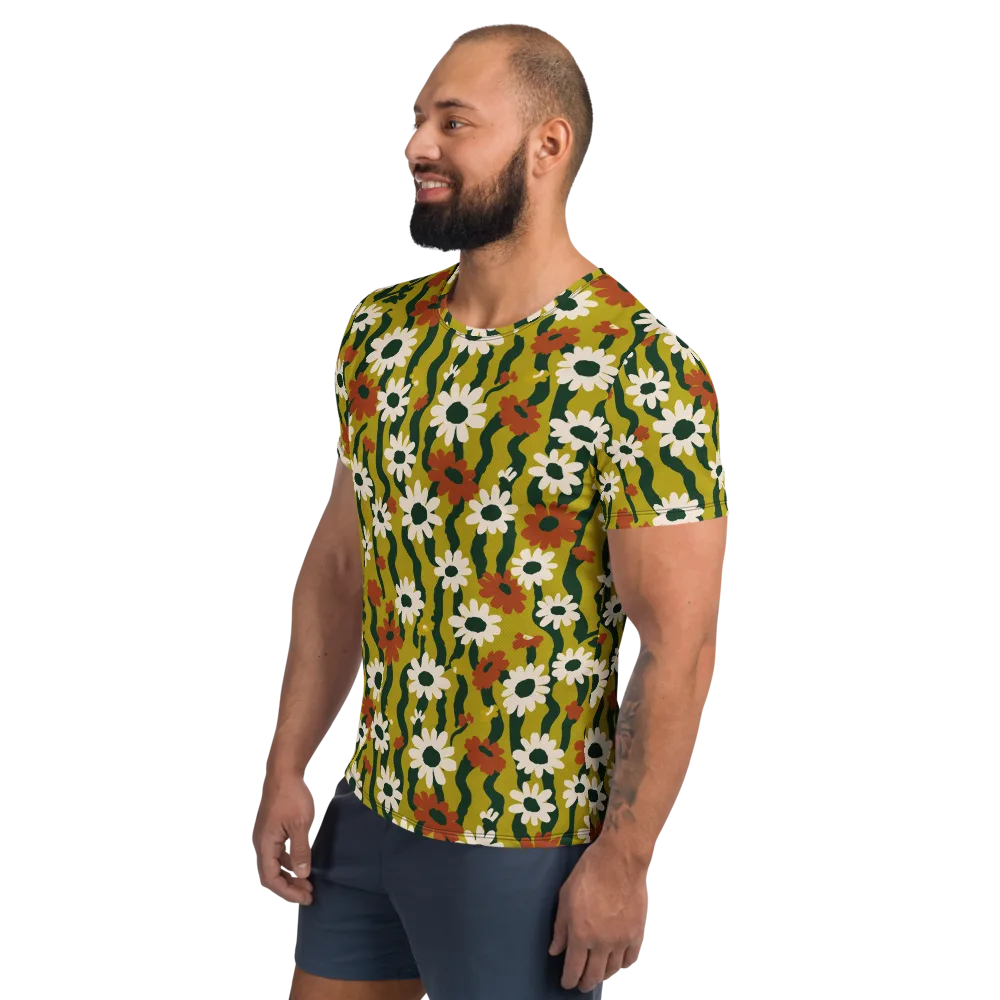 Wildflower Current on Men's Athletic T-Shirt — Left