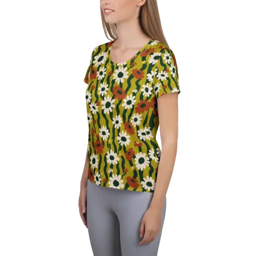 Wildflower Current on a Women's Athletic T-Shirt