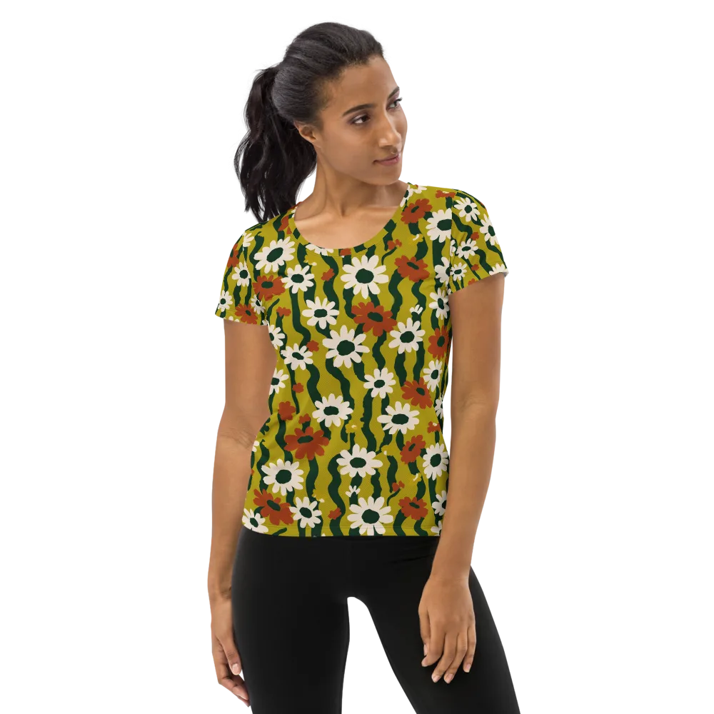 Wildflower Current on Women's Athletic T-Shirt — Front