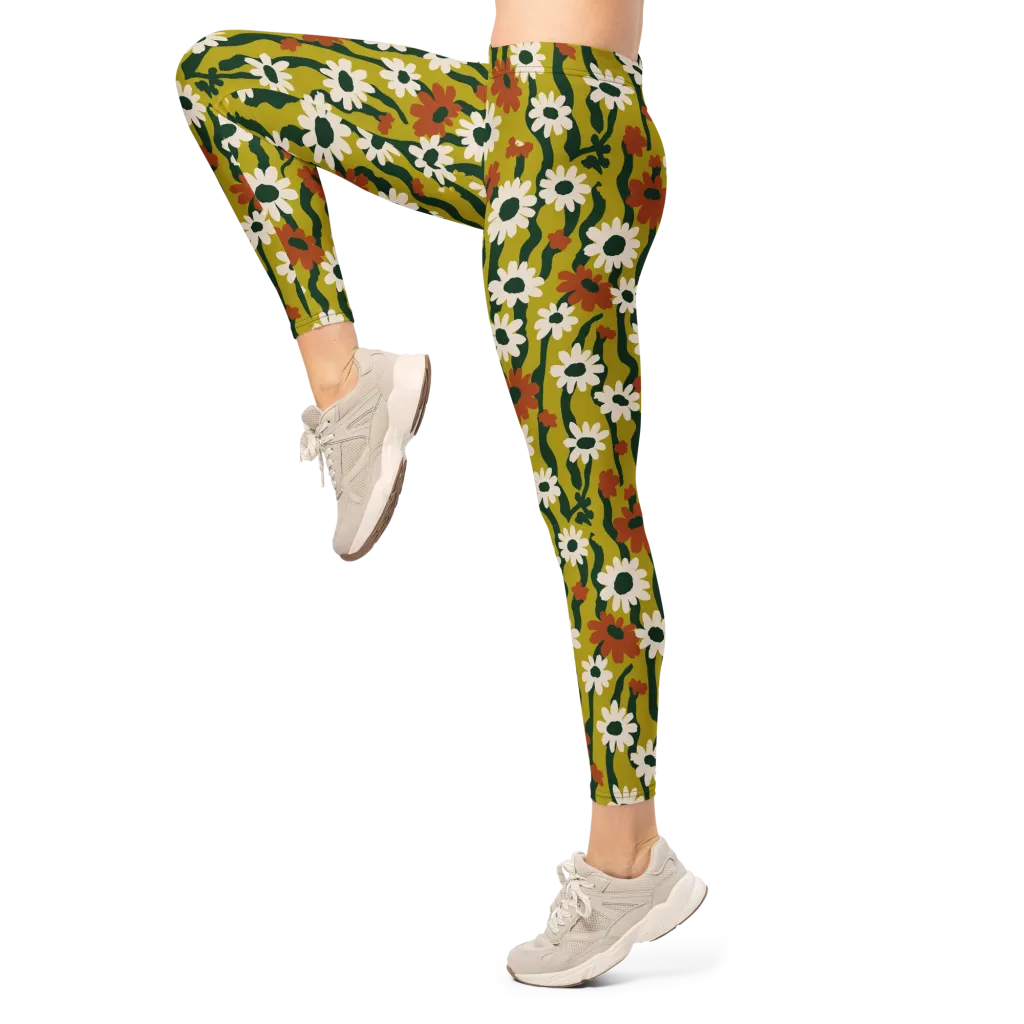 Wildflower Current on Leggings — Left