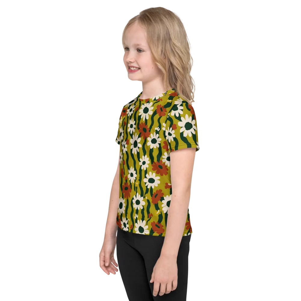 Wildflower Current on Kids Crew Neck T-Shirt — Left