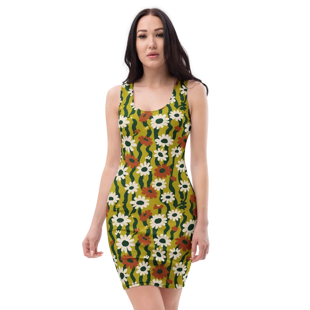 Wildflower Current on Bodycon Dress — Front