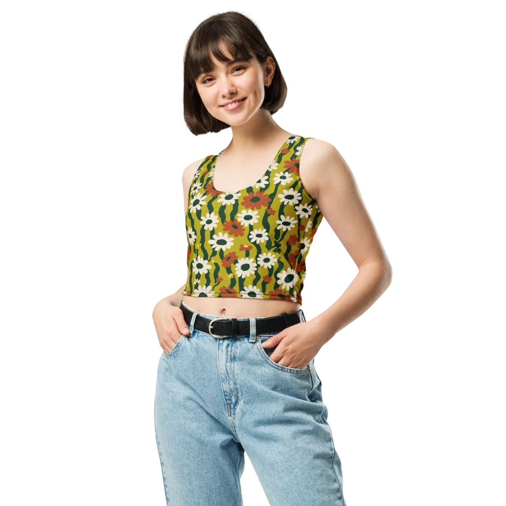 Wildflower Current on Crop Top — Front