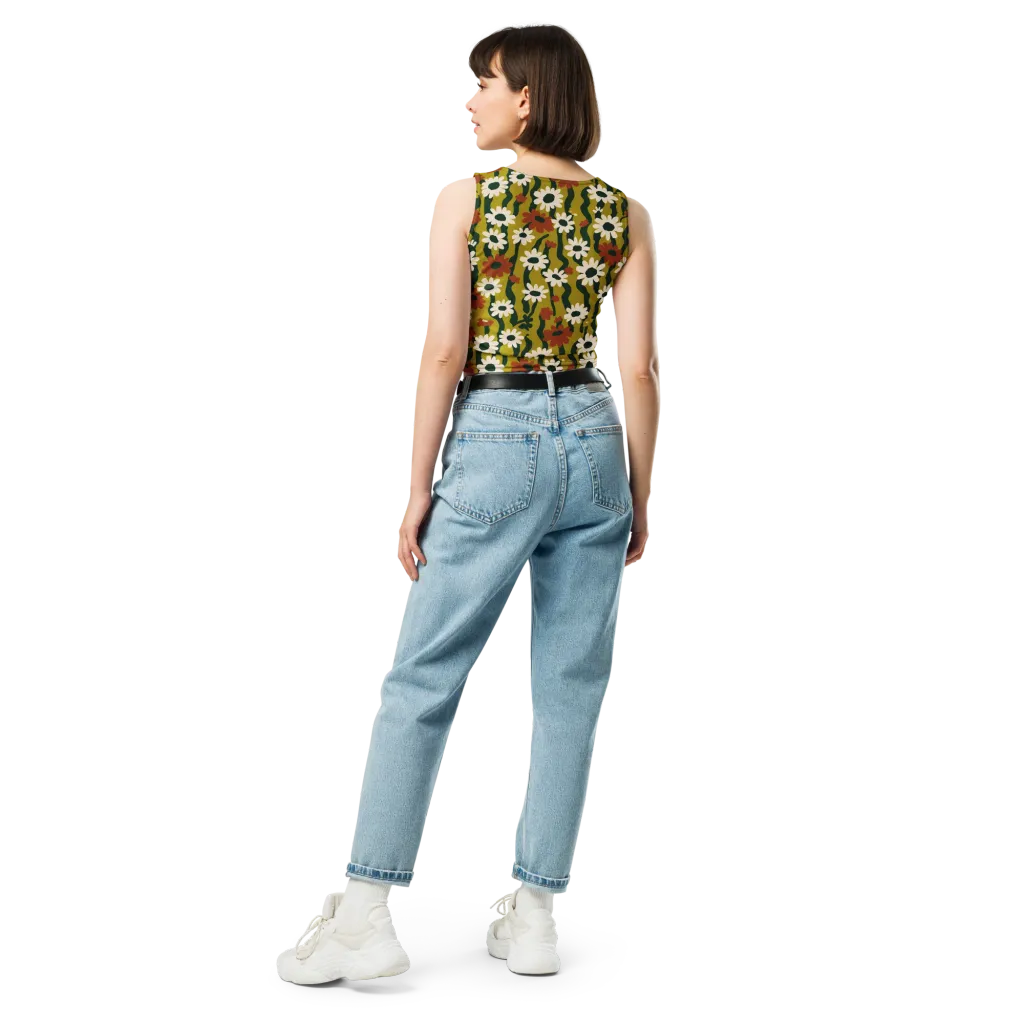 Wildflower Current on Crop Top — Back