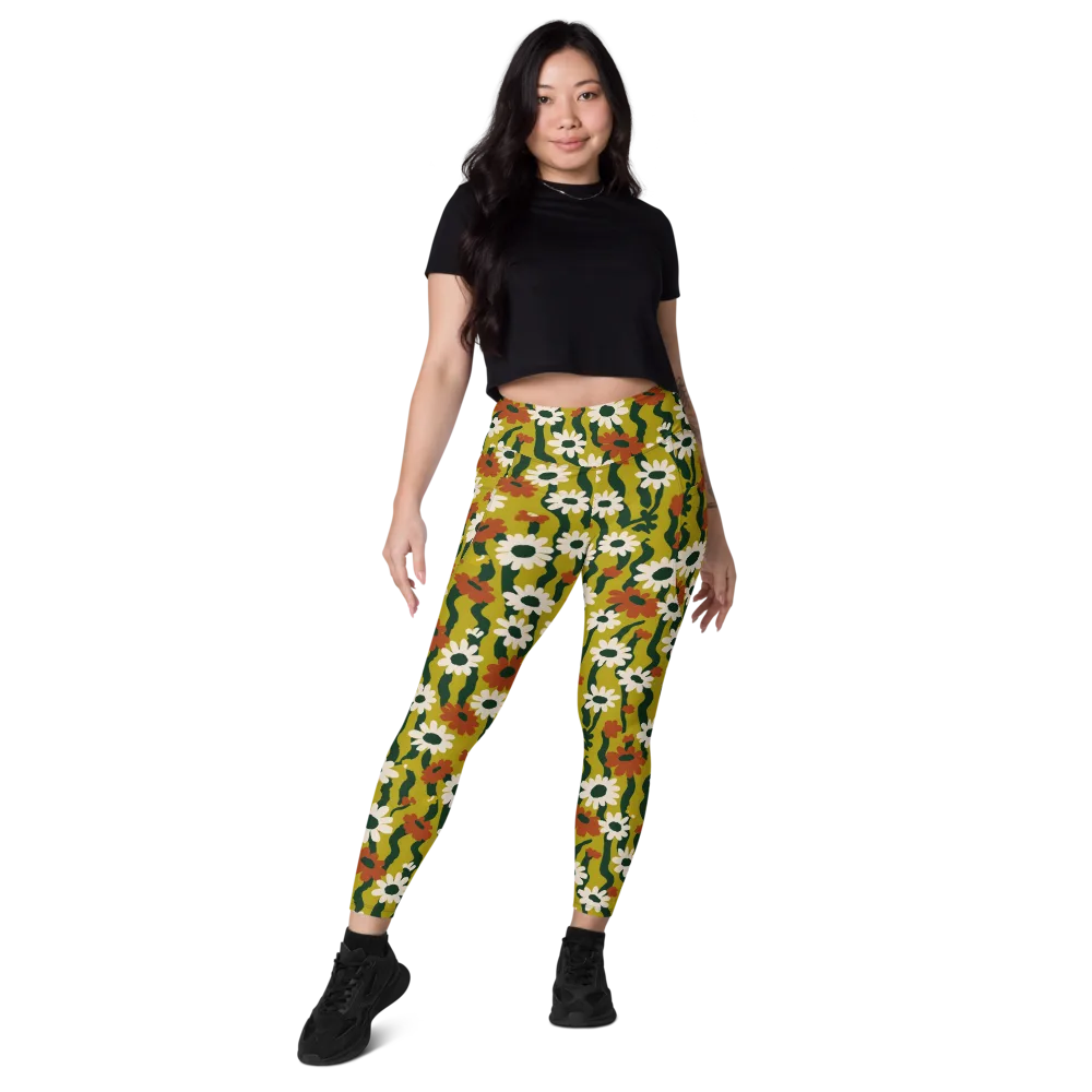 Wildflower Current on Leggings with Pockets — Front