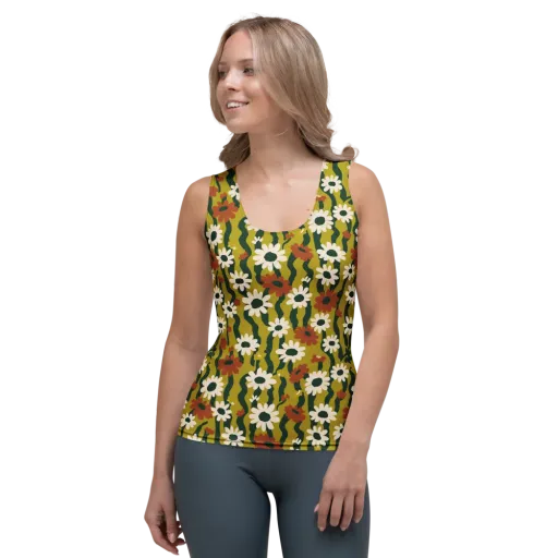 Wildflower Current on a Women's Tank Top
