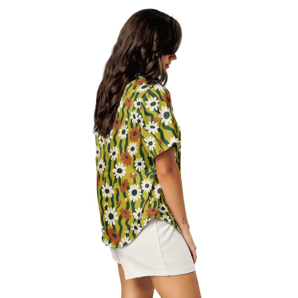 Wildflower Current on Women's Short Sleeve Pajama Top — Right Back
