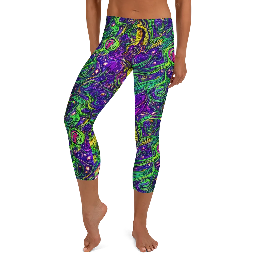 Psychic River on Capri Leggings — Front