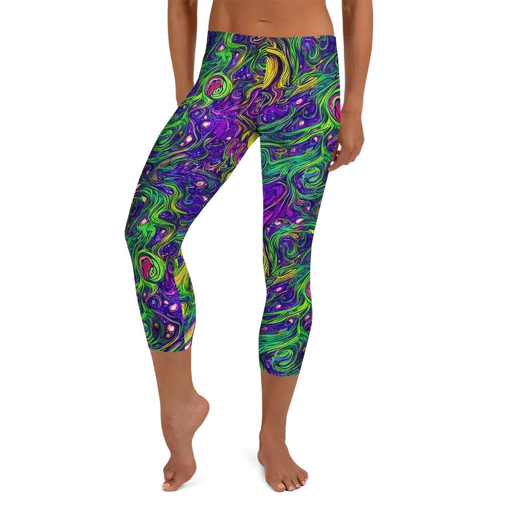 Psychic River on Capri Leggings — Front
