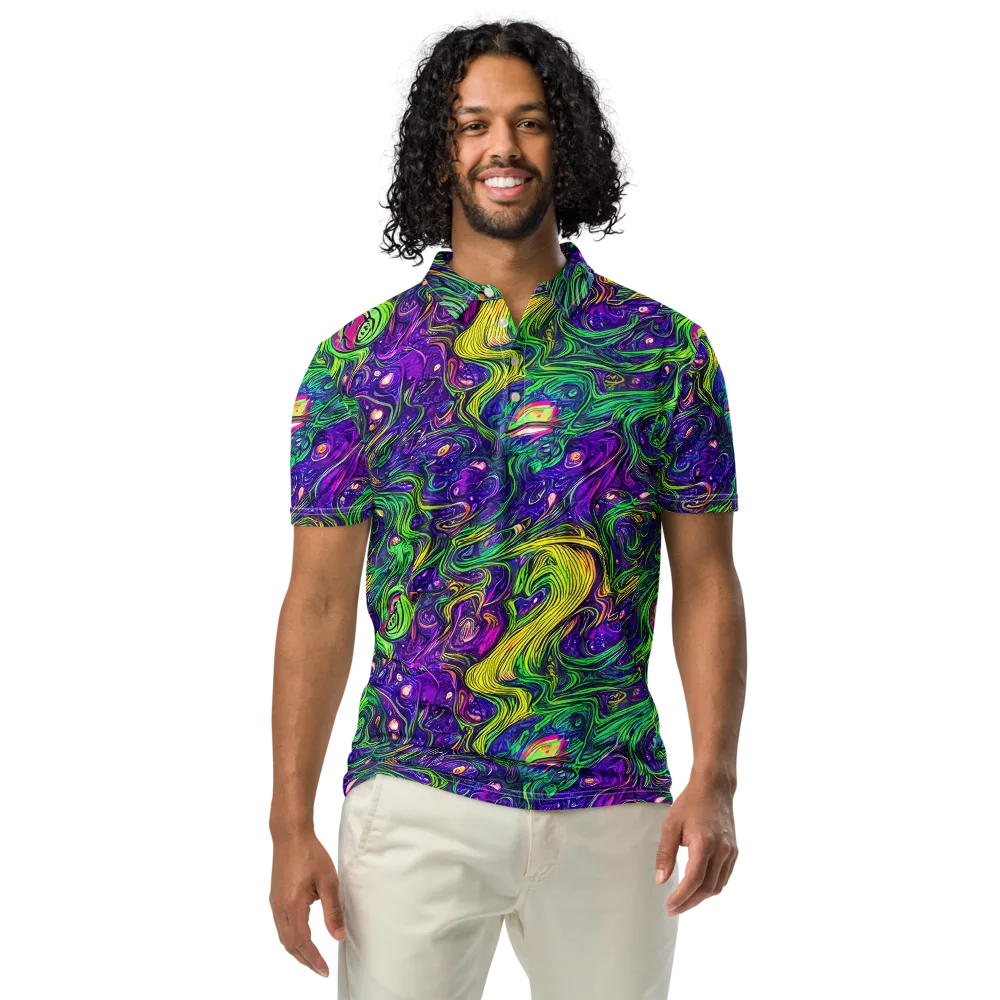 Psychic River on Men's Slim Fit Polo Shirt — Front