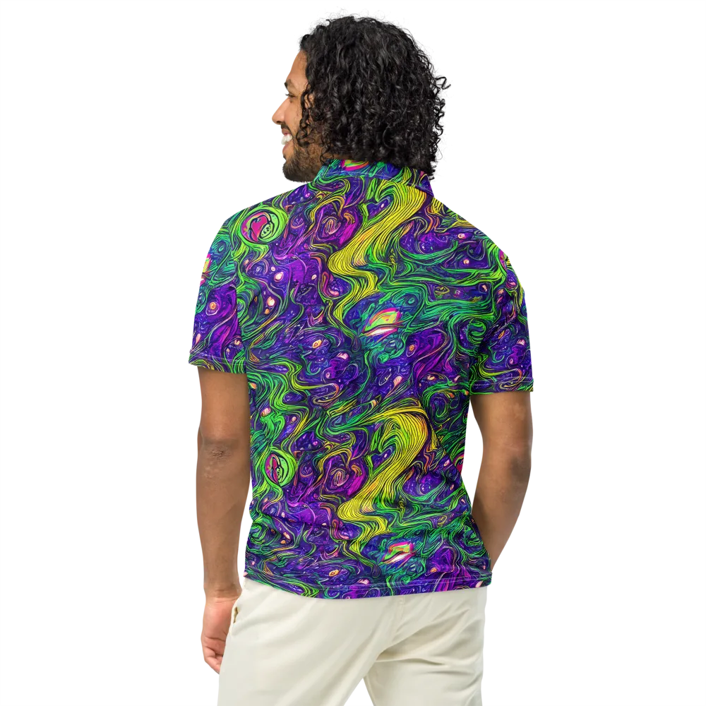 Psychic River on Men's Slim Fit Polo Shirt — Back