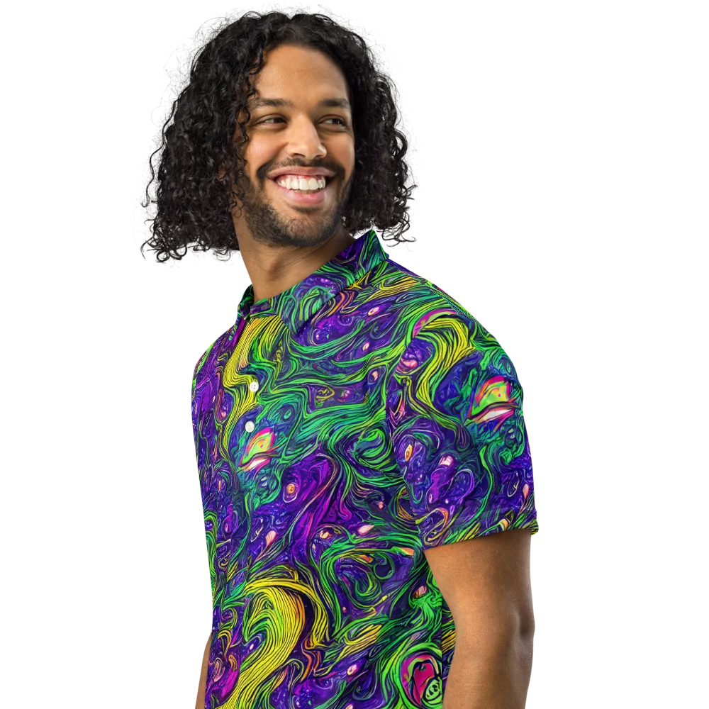 Psychic River on Men's Slim Fit Polo Shirt — Left Front