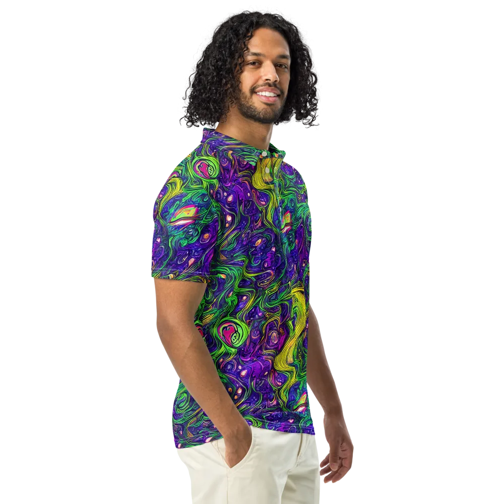 Psychic River on Men's Slim Fit Polo Shirt — Right Front