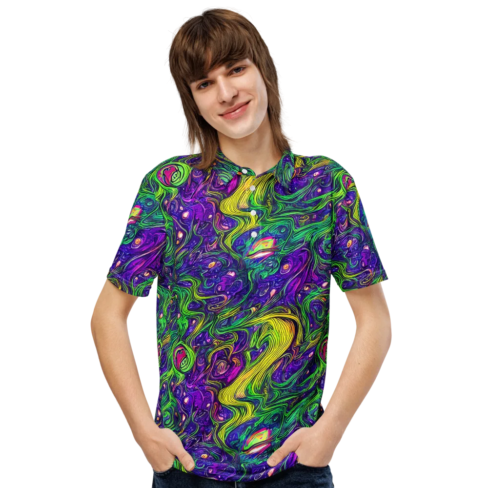 Psychic River on Men's Slim Fit Polo Shirt — Front